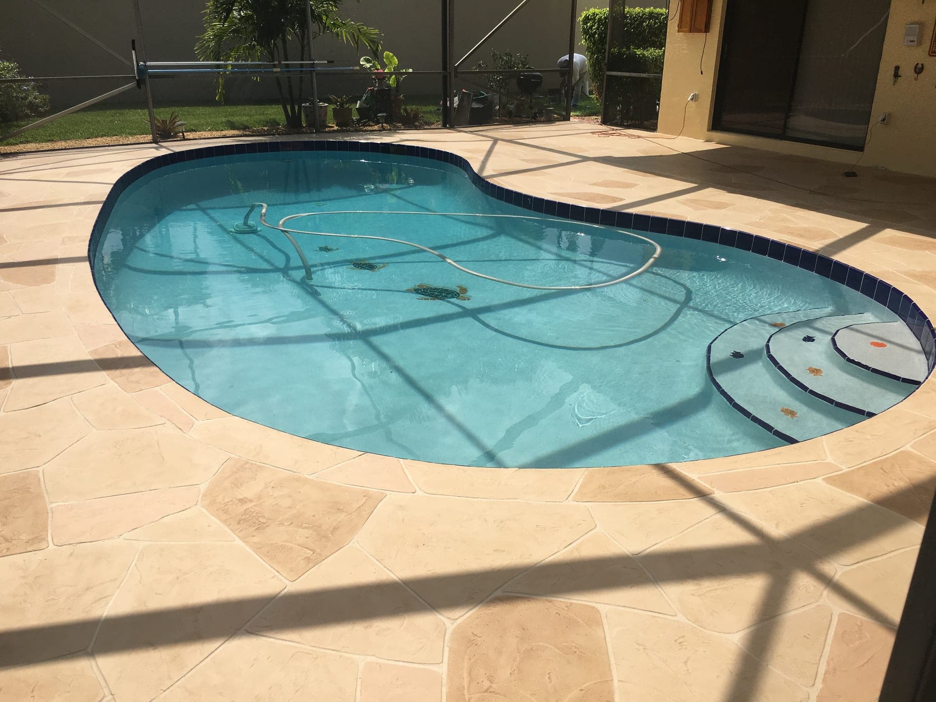 Pool deck after resurfacing