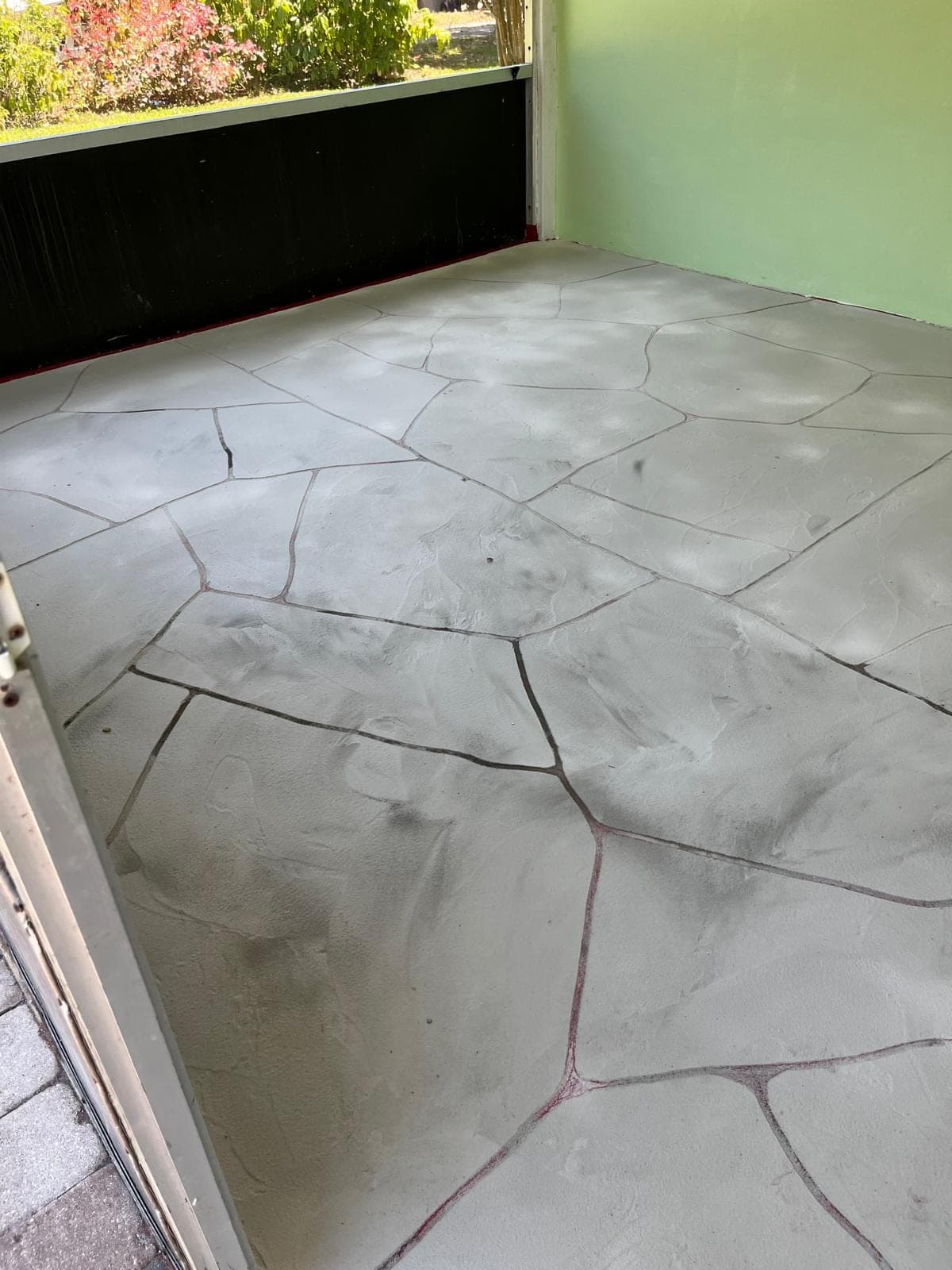 Fresh concrete slab pour