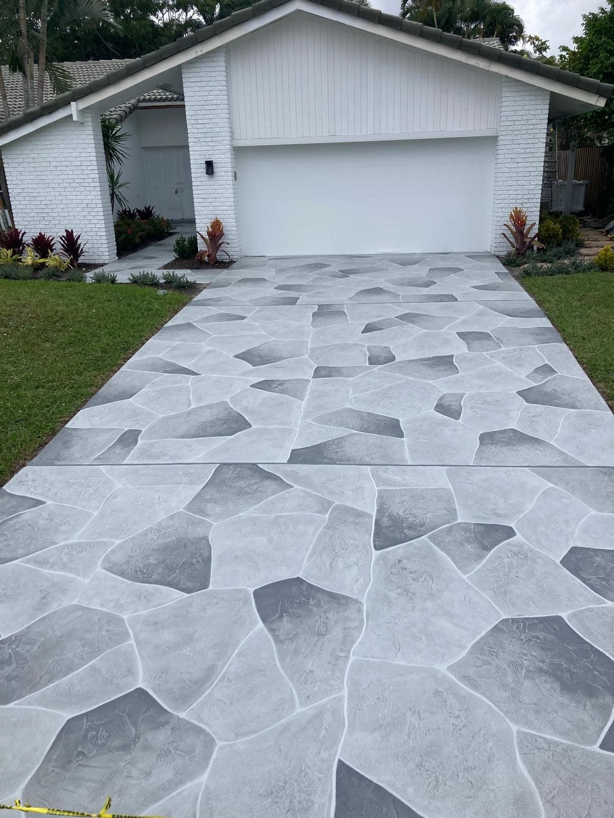 Grey stone pattern driveway overlay