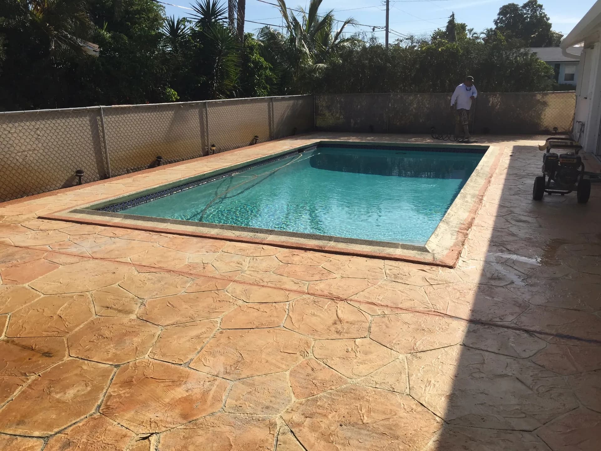 Concrete leveling preparation in South Florida showing slab evaluation