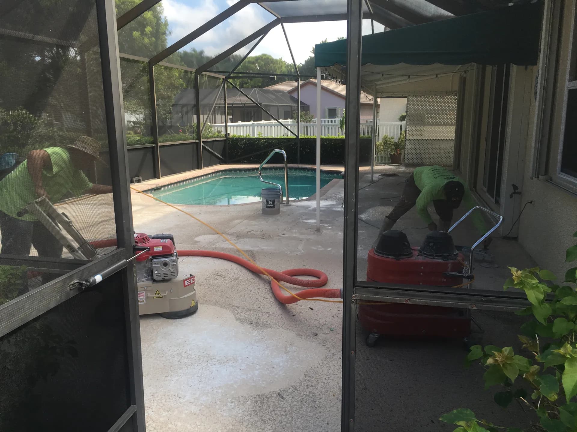 Freshly sealed concrete surface with glossy protective coating in South Florida