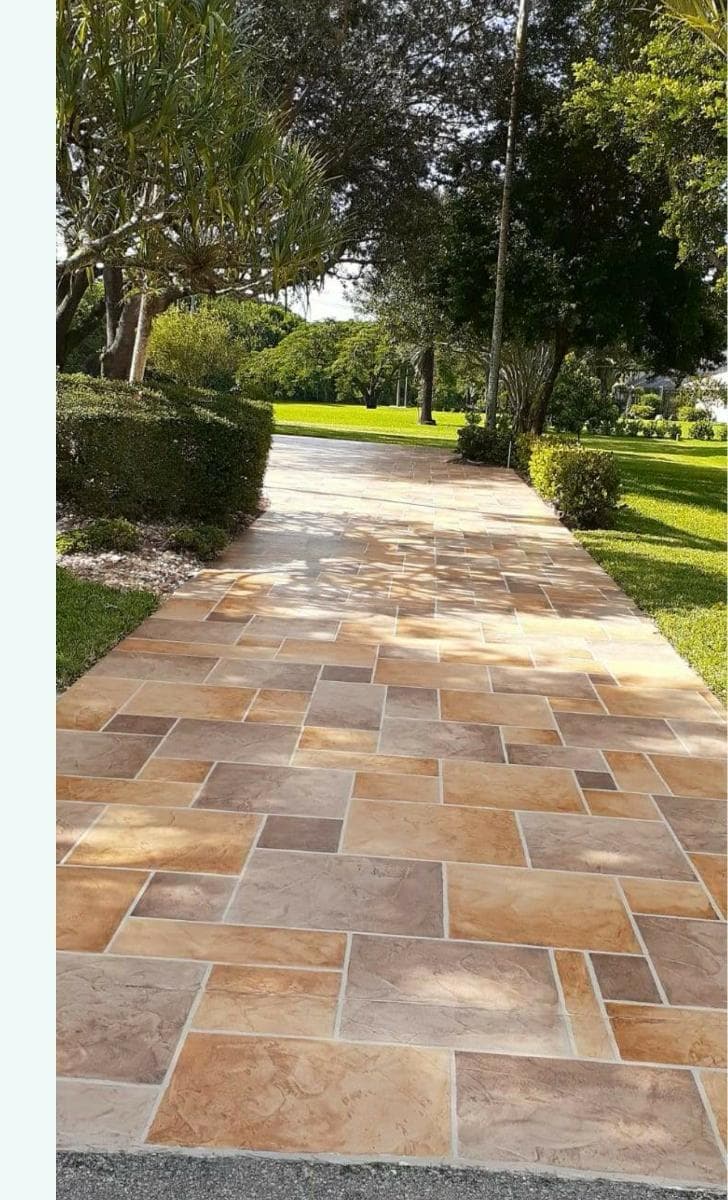 Decorative tile driveway in Palm Beach