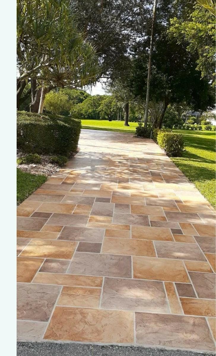 Decorative tile driveway in Palm Beach